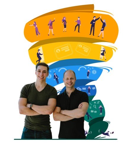 Op deze foto zie je Martijn van Tongeren en Tonny Loorbach, de oprichters van de Tornado Masterclass